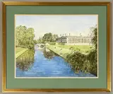 Clare College, Cambridge by Robert Hughes, 1986, watercolour, sold May 2026