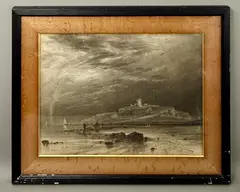 Low tide by George Sheffield, 1880, charcoal on paper, sold May 2026