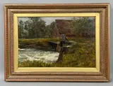 The weir by George Vicat Cole, oil, sold Mar 2026
