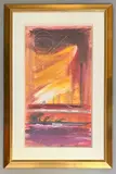 Abstract seascapes mixed media by John Bate, mixed media on board, sold Mar 2026