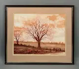 Countryside scene with a tree by Bryan I Parker, watercolour, offered Mar 2026