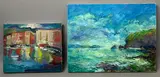 Coastal landscape by Rita Smith, oil on canvas, sold Feb 2026