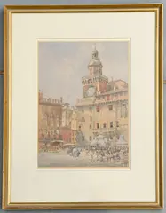 The Piazza, Bologna by Axel Haig, watercolour, sold Feb 2026