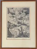North Wales Landscape by Paul Harris, etching, sold Feb 2026