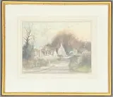 Foot of Stanway Hill by Ken J. Messer, watercolour, sold Jan 2026