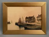 Harbour scene by John Hamilton Glass, watercolour, sold Jan 2026