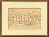 Padstow Harbour, Cornwall by Elizabeth Chalmers, ink and pastel, offered Jan 2026