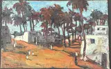 North African village scene by Rita Smith, oil on board, sold Dec 2025