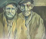 Hard working faces by Rita Smith, oil on board, sold Dec 2025