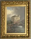 Mill at Tewkesbury by John Halifax, oil on board, offered Dec 2025