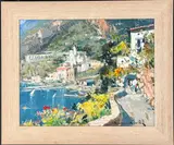 Amalfi by Vincenzo Aprile, Oil on panel, signed lower right, sold Dec 2025