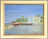 Gloucester - Sharpness Canal, Saul Junction by Pete Cosby, 2016, acrylic on canvas, sold Dec 2025