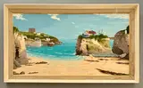 The Island House on Towan Beach by Colin Richardson, oil on board, sold Dec 2025