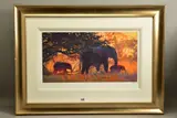 Backlit gold by Rolf Harris, print, sold Nov 2021