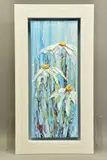 Three white coneflowers by Carl Scanes, oil, sold Nov 2021
