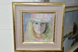 The rose brimmed hat by Jane Corsellis, oil on canvas, sold Nov 2021