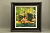 Masts and funnels by Peter J. Rodgers, watercolour on paper, sold Nov 2021