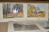 eight various watercolours:- to include 'KINVER', an autumnal by Walter James West, watercolour on paper, sold Nov 2021