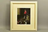 'Hopscotch' a child playing the popular playground game, by Donald McIntyre, oil on board, offered Nov 2021