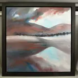 Evening slow ride by Julia Ann Scott, oil on canvas, offered Nov 2021