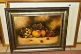 a still life of fruits, signed bottom right, oil on by Christopher Hughs, oil on canvas, offered Oct 2021