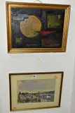 comprising a constructivist style oil on board, signed Nevison, by Paintings And Fabric Print, PRINT, sold Oct 2021