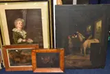 to include a late 19th Century oil of a figure in a stable with a white by Paintings And Prints, oil, sold Oct 2021