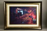 Bus stop, hyde park corner by Rolf Harris, print, sold Oct 2021
