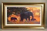 Backlit gold by Rolf Harris, print, sold Oct 2021