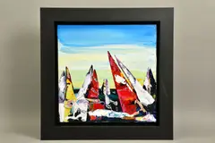 Sailing at sunset vi by Maya Eventon, oil on canvas, sold Aug 2021