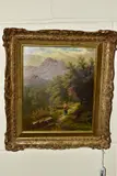 A female figure walking beside water by Bolton Kincaid, oil on canvas, offered Aug 2021