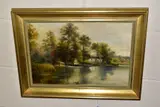 Bracebridge pool, sutton park by George Willis-Pryce, oil on canvas, sold Aug 2021