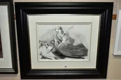 Wasn by Gabe Leonard, charcoal on paper, offered Aug 2021