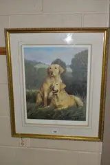 Yellow labradors by Nigel Hemming, print, sold Aug 2021