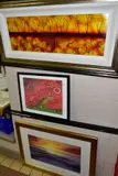 a sunset landscape of trees in winter, no visible signature but has by Kerry Darlington, print and a, sold Jul 2021