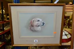 A Retriever and a Black by Roderick Lovesey, pastel, offered Jul 2021