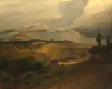 An aqueduct in Savoy from Chamonix Road Oil by Andrew Wilson, Oil on panel, sold Aug 2021