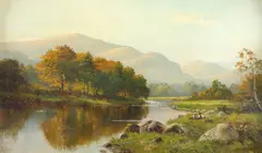 View of the River Conwy by Daniel Sherrin, Oil on canvas, sold Aug 2021