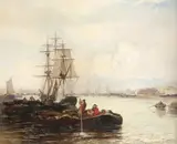 On the Medway by Arthur Joseph Meadows, oil on canvas, sold Aug 2021