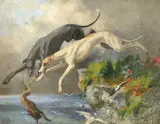Study for Stop! Stop! Stop! Oil by Alfred William Strutt, Oil on panel, offered Aug 2021