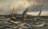 Wind and Sea Rising by Thomas Rose Miles, Oil on canvas, sold Aug 2021