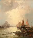 Coastal landscape by Charles Thornley, oil on canvas, sold Aug 2021