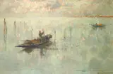 A view of the Venetian Lagoon Signed E Aubrey Hunt by Edmund Aubrey Hunt, Oil on canvas, sold Aug 2021