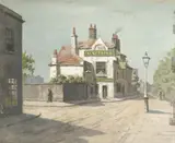 The Black Lion by Walter Greaves, Oil on paper, sold Aug 2021