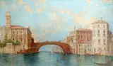 Entrance to a canal by William Meadows, Oil on canvas, sold Aug 2021