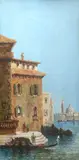 Venetian view with Santa Maria della Salute in the distance by William Meadows, oil on canvas, sold Aug 2021