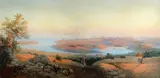 Figures and goats in the hills above Valletta Signed by Luigi Galea, Oil on board, sold Aug 2021