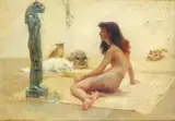 Homage to Bastet Signed Arthur Drummond by Arthur Drummond, Oil on panel, sold Aug 2021