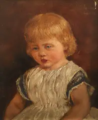 Portrait study of Daisy by John Brett, Oil on board, sold Aug 2021