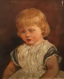 Portrait study of Daisy by John Brett, Oil on board, sold Aug 2021